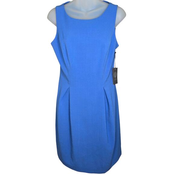 Vince Camuto Womens Sleeveless Dress Size 4 Sky Blue Bow Cutout Back Stretch - Picture 1 of 10